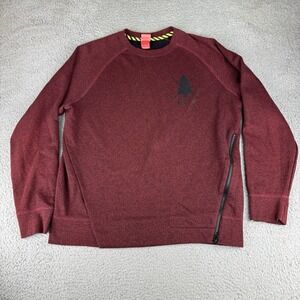 Nike Track Field Sweatshirt Xl‎ Red Side Zip Pocket Long Sleeve Sweater